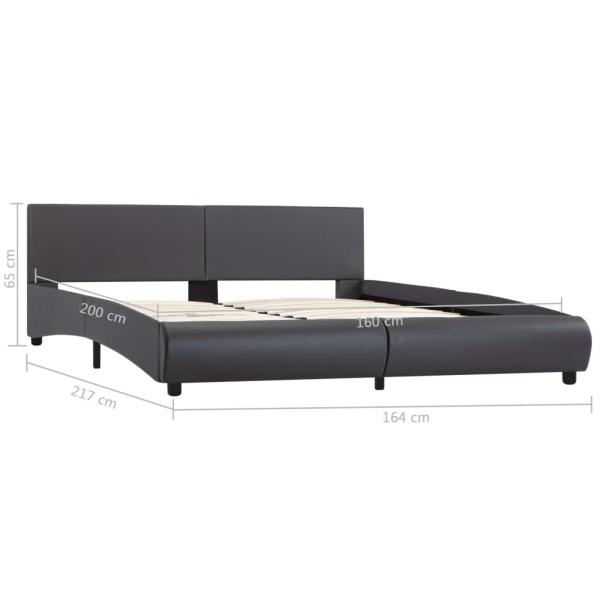 Bettgestell mit LED Grau Kunstleder 160x200 cm