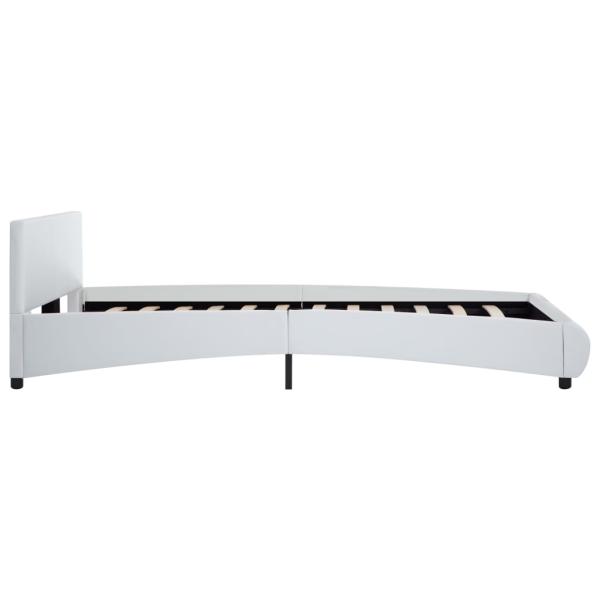 Bettgestell mit LED Weiß Kunstleder 140x200 cm