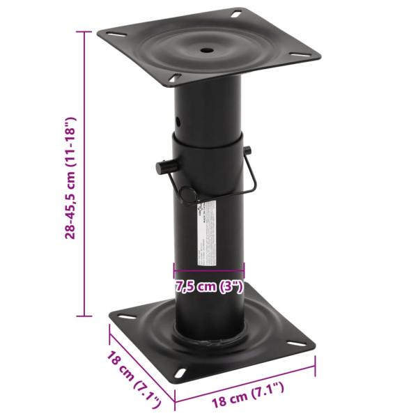 Stuhlfuß für Bootssitz Verstellbar 28-45,5 cm Stahl