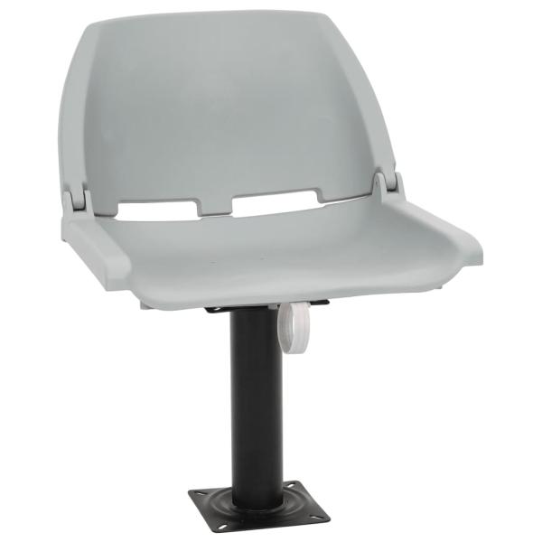 ARDEBO.de - 2-tlg. Bootssitz-Set Klappbar Kein Kissen Grau 48x51x41 cm