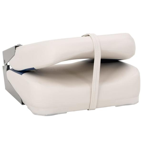 2-tlg. Bootssitz-Set Klappbar Blau und Weiß 41x36x48 cm