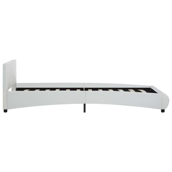 Bettgestell mit LED Weiß Kunstleder 90x200 cm