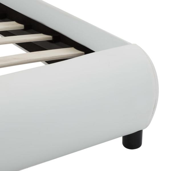 Bettgestell mit LED Weiß Kunstleder 90x200 cm