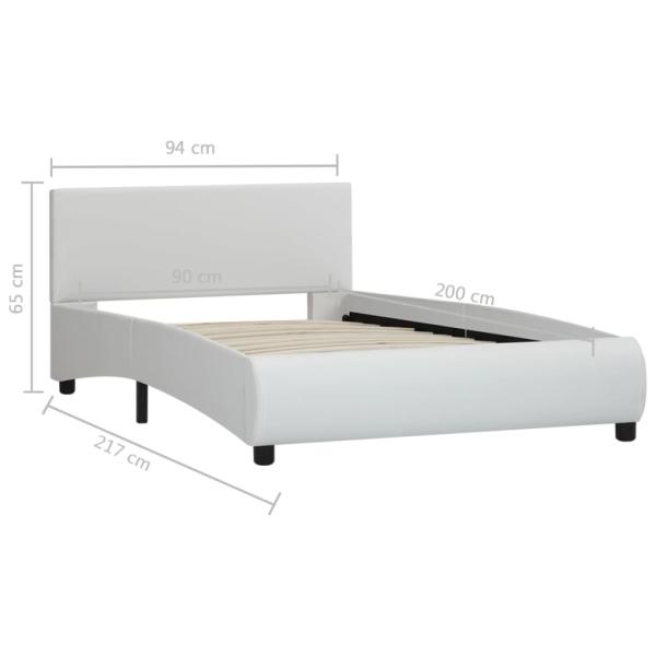 Bettgestell mit LED Weiß Kunstleder 90x200 cm