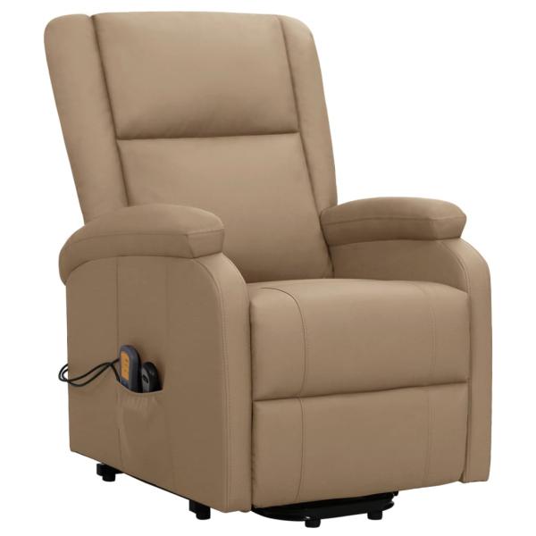 Massagesessel mit Aufstehhilfe Cappuccino-Braun Kunstleder