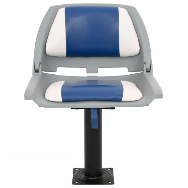 4-tlg. Bootssitz-Set Klappbar Blau und Weiß 48x51x41 cm