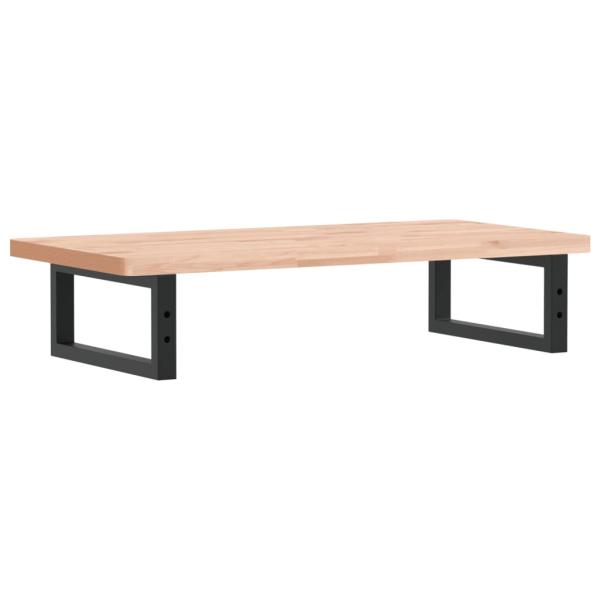 Waschbeckenregal Wandmontage Stahl und Massivholz Buche
