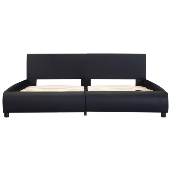 Bettgestell mit LED Schwarz Kunstleder 160 x 200 cm