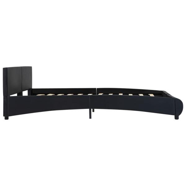Bettgestell mit LED Schwarz Kunstleder 160 x 200 cm