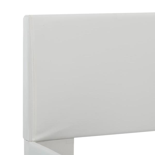 Bettgestell mit LED Weiß Kunstleder 160×200 cm