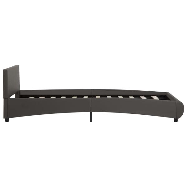Bettgestell mit LED Grau Kunstleder 90×200 cm