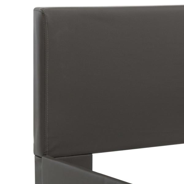 Bettgestell mit LED Grau Kunstleder 90×200 cm