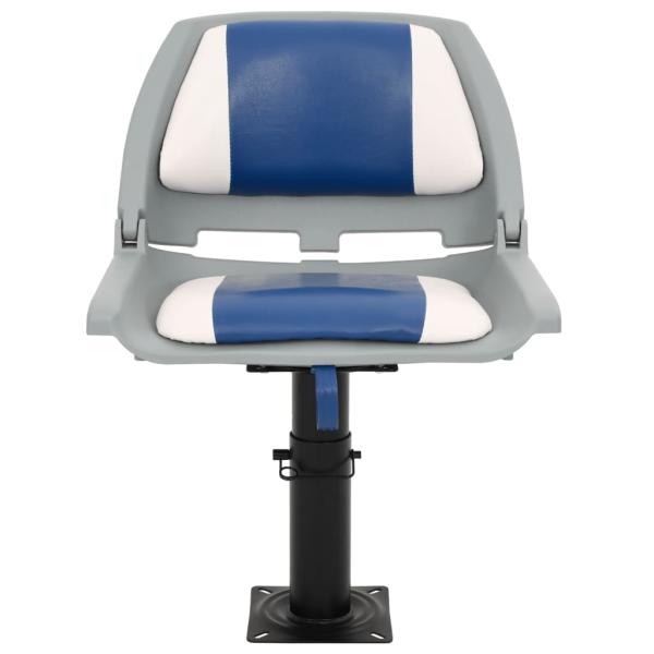 2-tlg. Bootssitz-Set Klappbar Blau und Weiß 48x51x41 cm