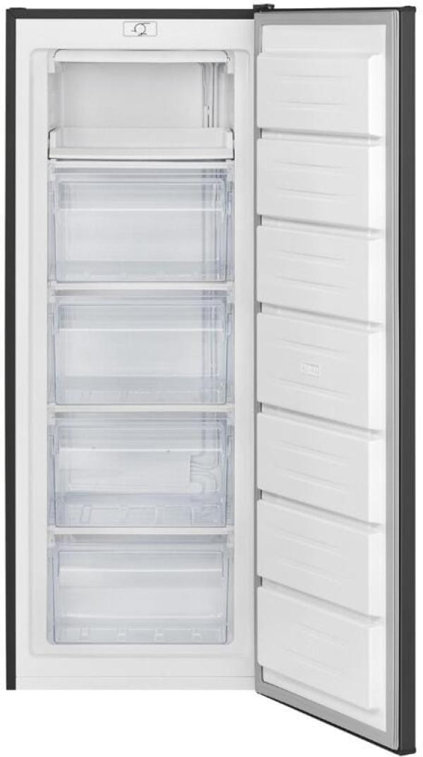 Bomann GS 7364 Stand Gefrierschrank, 54,5 cm breit, 168 L, 4 Gefrierschubladen, 1 Gefriertablett, dunkle Edelstahloptik (773641)