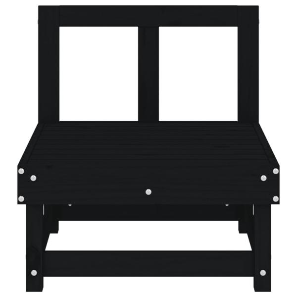 Garten-Mittelsofa Schwarz Massivholz Kiefer
