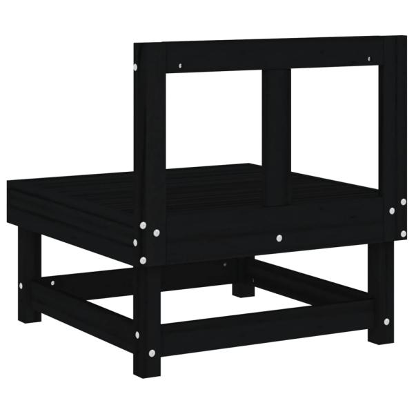 Garten-Mittelsofa Schwarz Massivholz Kiefer