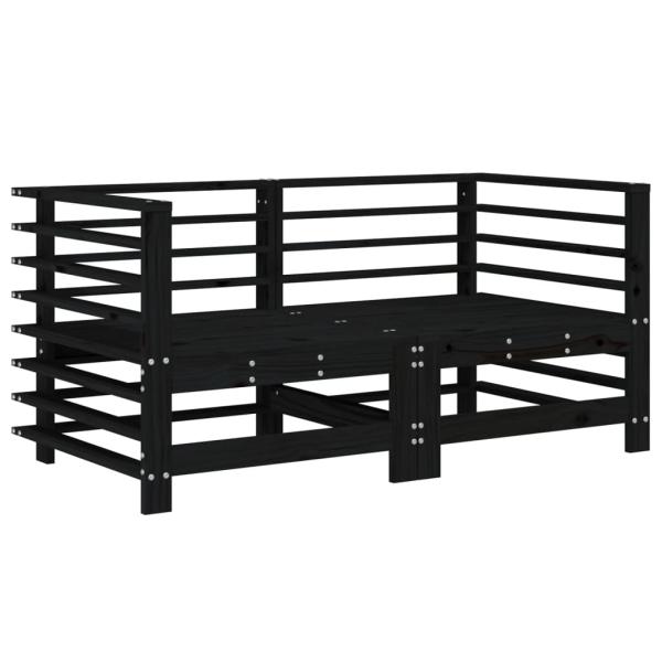 Garten-Ecksofas 2 Stk. Schwarz Massivholz Kiefer