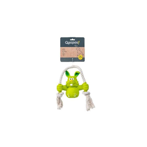 ARDEBO.de Quapas Dog Toy Fun Latex Rabbit with Rope