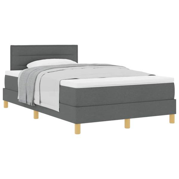 Boxspringbett mit Matratze Dunkelgrau 120x190 cm Stoff