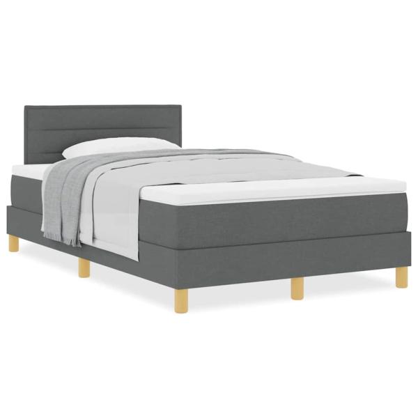 Boxspringbett mit Matratze Dunkelgrau 120x190 cm Stoff