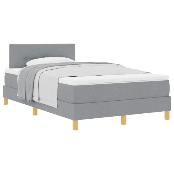 Boxspringbett mit Matratze Hellgrau 120x190 cm Stoff
