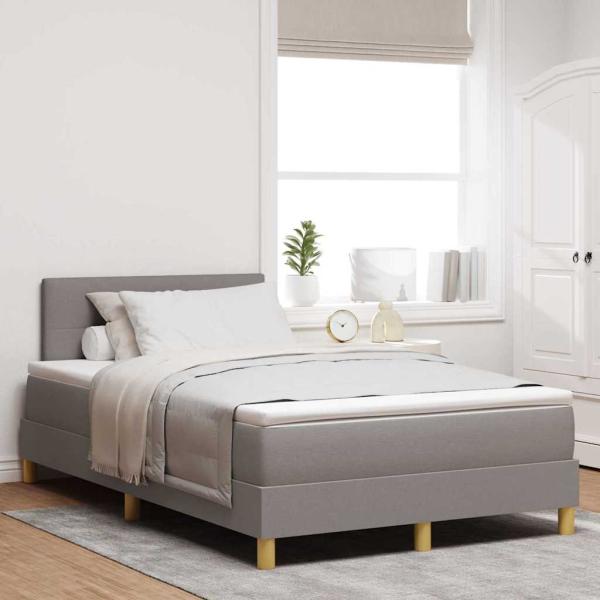 ARDEBO.de - Boxspringbett mit Matratze Taupe 120x190 cm Stoff