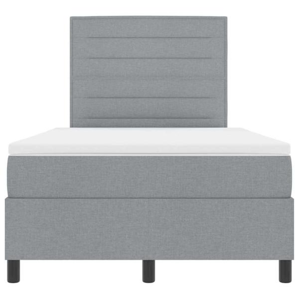 Boxspringbett mit Matratze Hellgrau Klein Doppelstoff