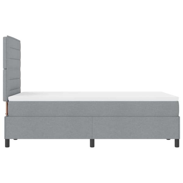 Boxspringbett mit Matratze Hellgrau Klein Doppelstoff