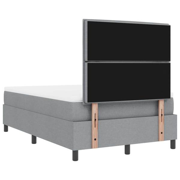 Boxspringbett mit Matratze Hellgrau Klein Doppelstoff