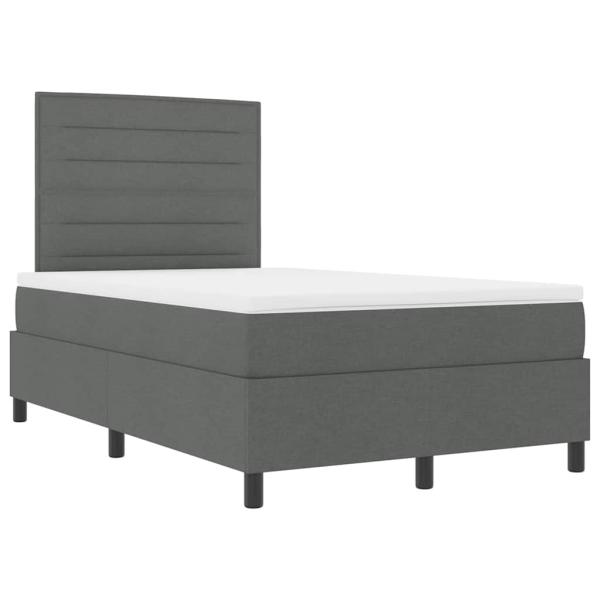 Boxspringbett mit Matratze Dunkelgrau Kleines Doppelstoff
