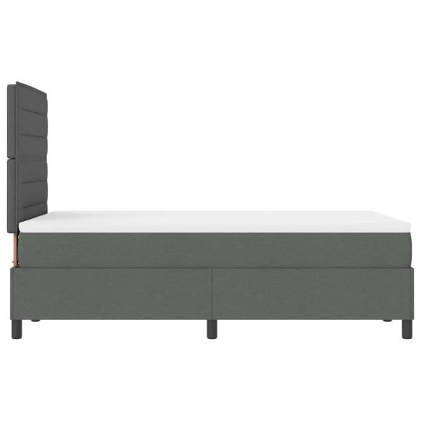 Boxspringbett mit Matratze Dunkelgrau Kleines Doppelstoff