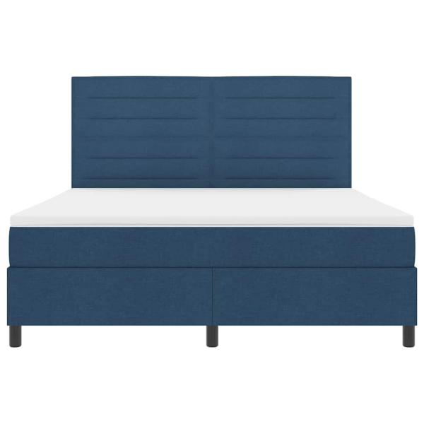 Boxspringbett mit Matratze mit Kopfteil Blau 180 x 200 cm Stoff