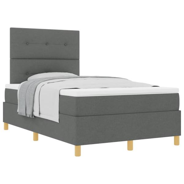 Boxspringbett mit Matratze Dunkelgrau Klein-Doppel Stoff