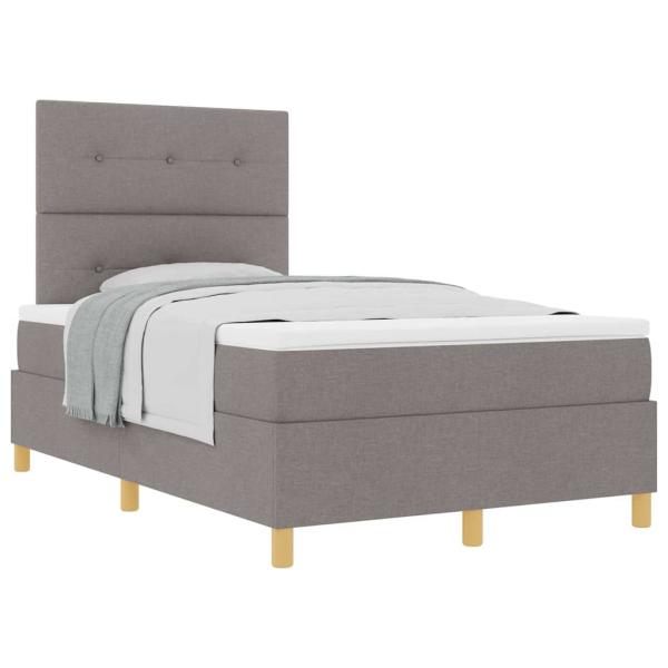 Boxspringbett mit Matratze Taupe Kleines Doppelbett Stoff