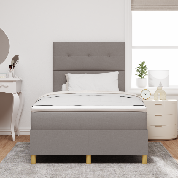 Boxspringbett mit Matratze Taupe Kleines Doppelbett Stoff