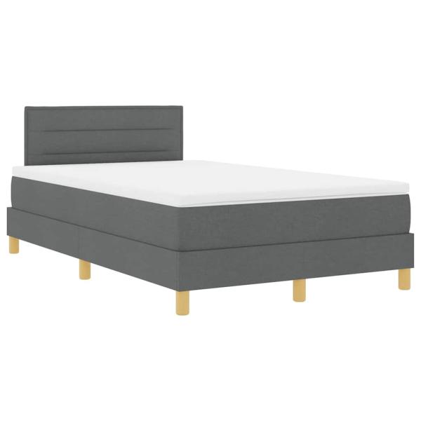 Boxspringbett mit Matratze & LED Dunkelgrau 120x190 cm Stoff