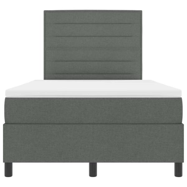 Boxspringbett mit Matratze & LED Dunkelgrau 120x190 cm Stoff