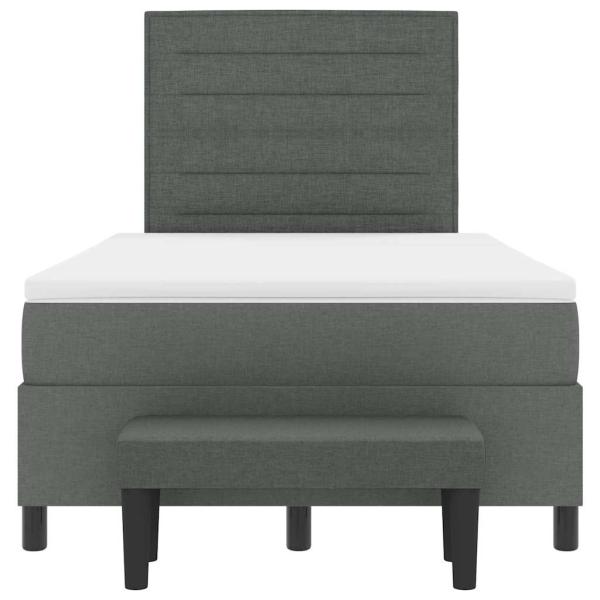 Boxspringbett mit Matratze & Bank Dunkelgrau 120x190 cm Stoff