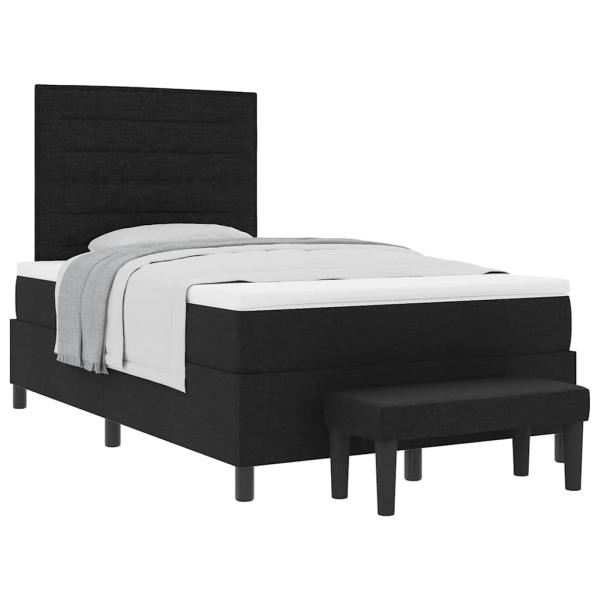 Boxspringbett mit Matratze & Bank Schwarz 120x190 cm Stoff