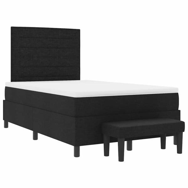 Boxspringbett mit Matratze & Bank Schwarz 120x190 cm Stoff