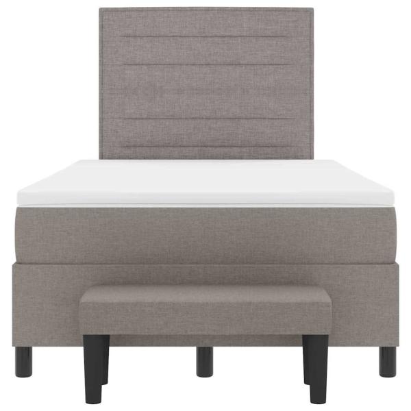 Boxspringbett mit Matratze & Bank Taupe 120x190 cm Stoff