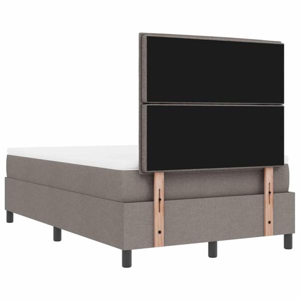 Boxspringbett mit Matratze & Bank Taupe 120x190 cm Stoff