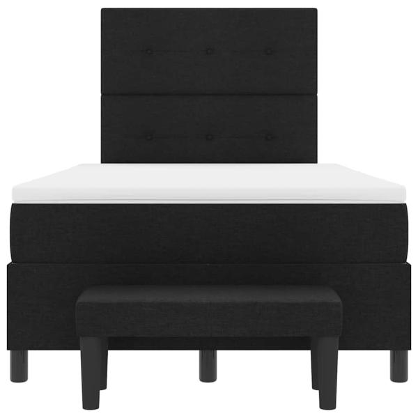 Boxspringbett mit Matratze & Bank Schwarz 120x190 cm Stoff