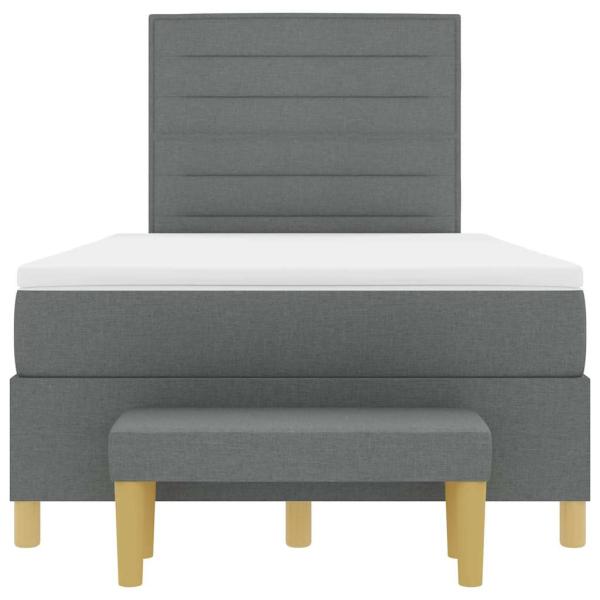 Boxspringbett mit Matratze & Bank Dunkelgrau 120x190 cm Stoff