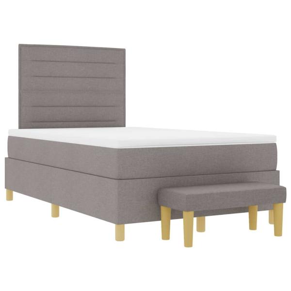 Boxspringbett mit Matratze & Bank Taupe 120x190 cm Stoff