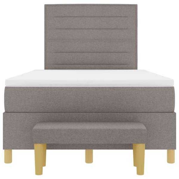 Boxspringbett mit Matratze & Bank Taupe 120x190 cm Stoff