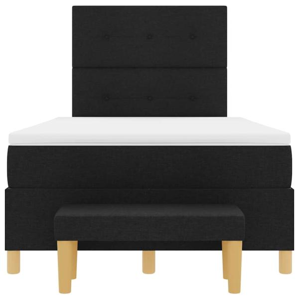 Boxspringbett mit Matratze & Bank Schwarz 120x190 cm Stoff