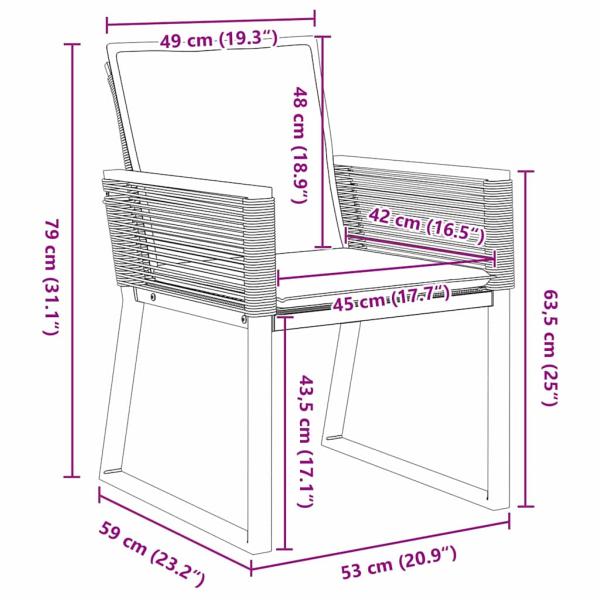 5-teiliges Garten-Ess-Set mit Kissen Schwarz Poly-Rattan