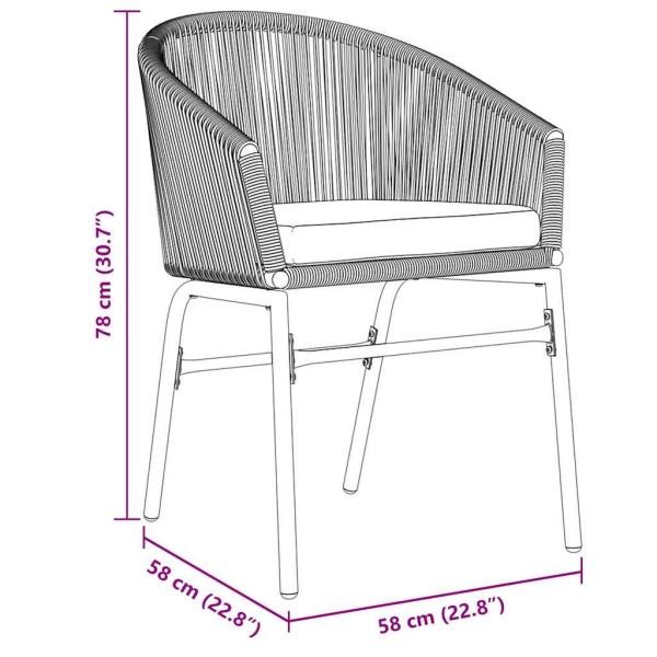 Garten Essgruppe 5 pcs Schwarz Pulverbeschichteter Stahl