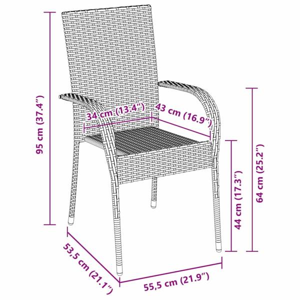 5-teiliges Garten Essset Braun Poly Rattan
